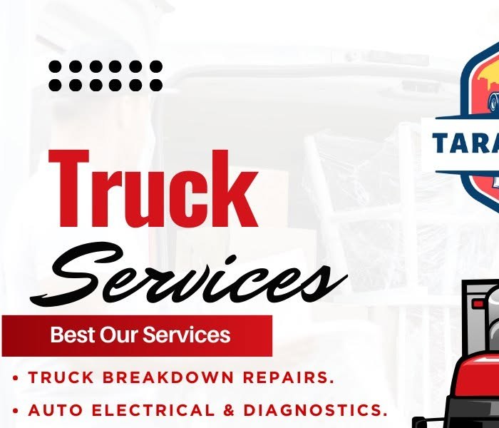 Mechanic servicing a truck